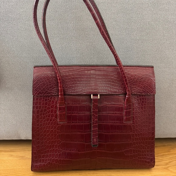 Authentic Prada Crocodile Burgundy Shoulder Bag, in Perfect Condition - Picture 1 of 13